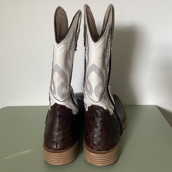 Roper Women’s Brown & White Square Toe Boots - size 6.5 - Picture 3 of 6